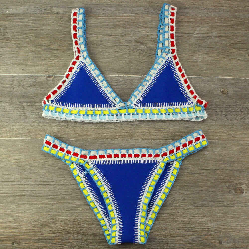 Crochet Swimsuit Bikinis Women'S Swimming Suit Sexy Bandage Brazilian Bikini 2023 Swimwear Women Bathing Suit Biquini 120