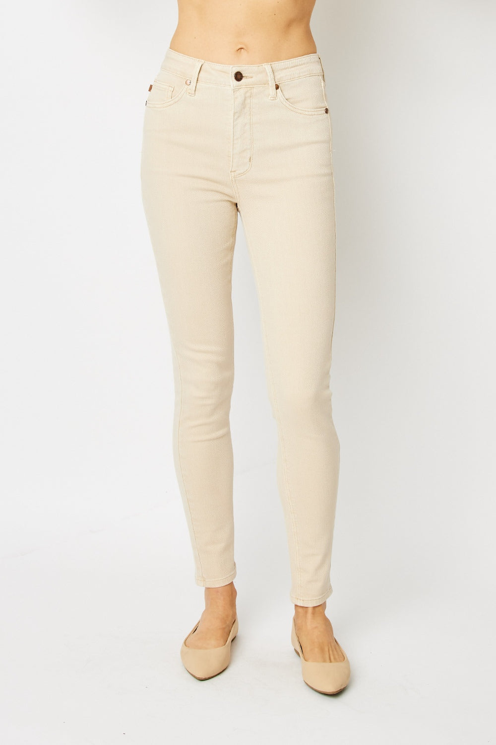 Full Size Garment Dyed Tummy Control Skinny Jeans