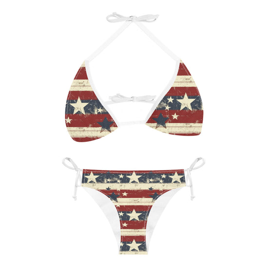 Vintage USA Flag Bikini, Womens Vintage Style Two Piece, Bikini, 2 Piece Womens Bathing Suit, Womens Swimsuit