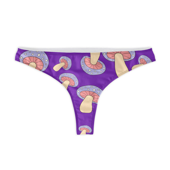 Retro Mushroom Thong, Psychedelic Purple Thong with Mushrooms, Thong for Women