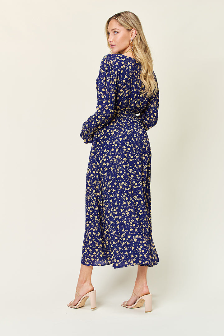 Tie Back Flounce Sleeve Dress