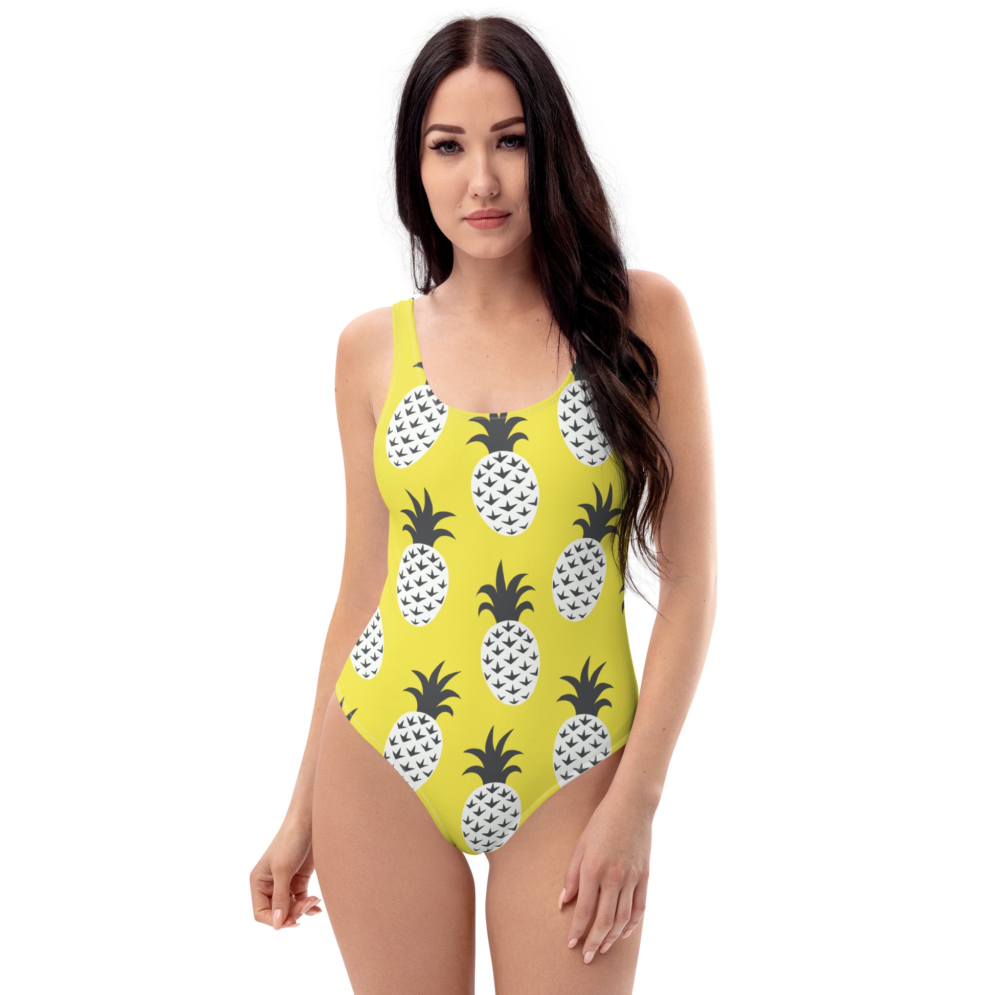 Tropical Pineapple One-Piece Swimsuit – Fun & Vibrant Yellow Summer Swimwear