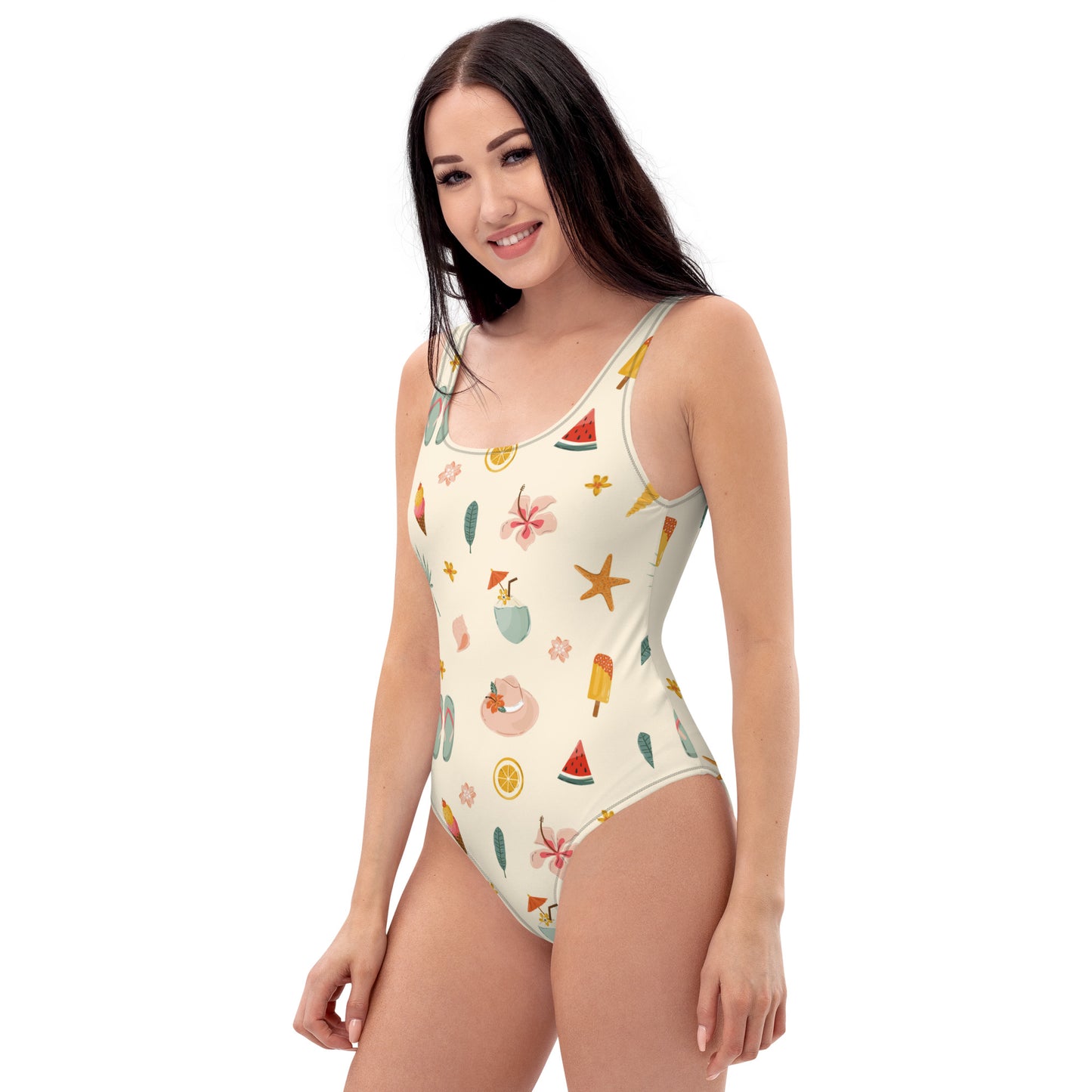 Tropical Paradise One-Piece Swimsuit – Summer Beach Vacation Bathing Suit