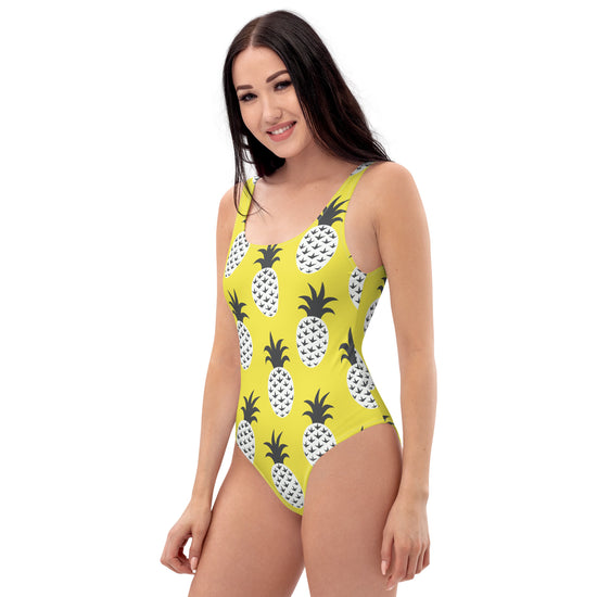 Tropical Pineapple One-Piece Swimsuit – Fun & Vibrant Yellow Summer Swimwear