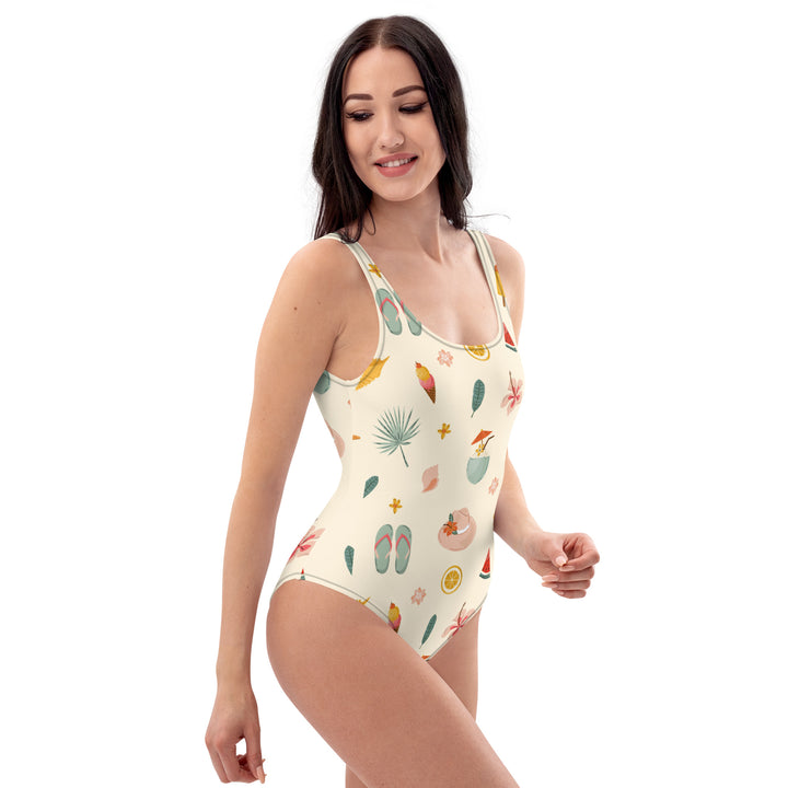 Tropical Paradise One-Piece Swimsuit – Summer Beach Vacation Bathing Suit