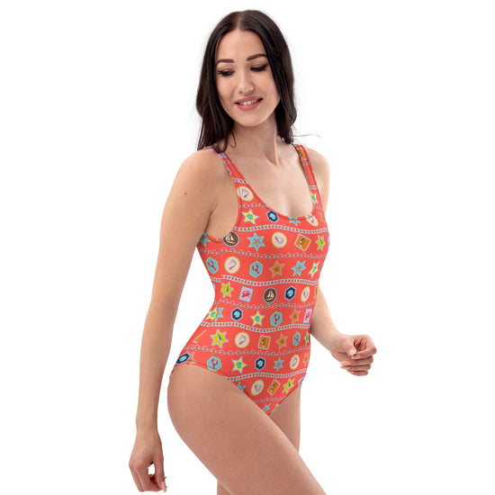 Colorful Retro One-Piece Swimsuit – Fun & Playful Vintage-Inspired Swimwear