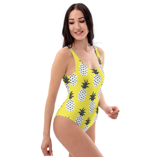 Tropical Pineapple One-Piece Swimsuit – Fun & Vibrant Yellow Summer Swimwear