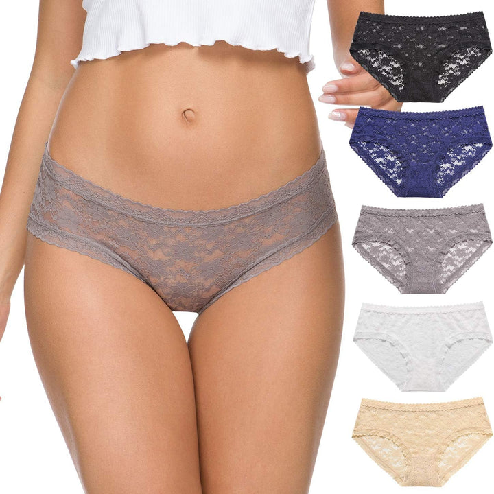 Womens Underwear Lace Sexy Panties Bikini Panty for Women Seamless Hipster Pack