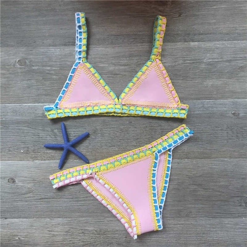 Crochet Swimsuit Bikinis Women'S Swimming Suit Sexy Bandage Brazilian Bikini 2023 Swimwear Women Bathing Suit Biquini 120