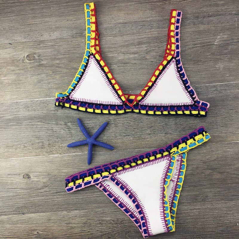 Crochet Swimsuit Bikinis Women'S Swimming Suit Sexy Bandage Brazilian Bikini 2023 Swimwear Women Bathing Suit Biquini 120